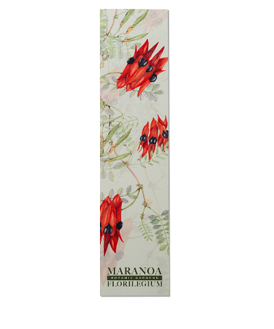 Maranoa Botanic Gardens Florilegium Bookmark Swainsona formosa by Joan Foley